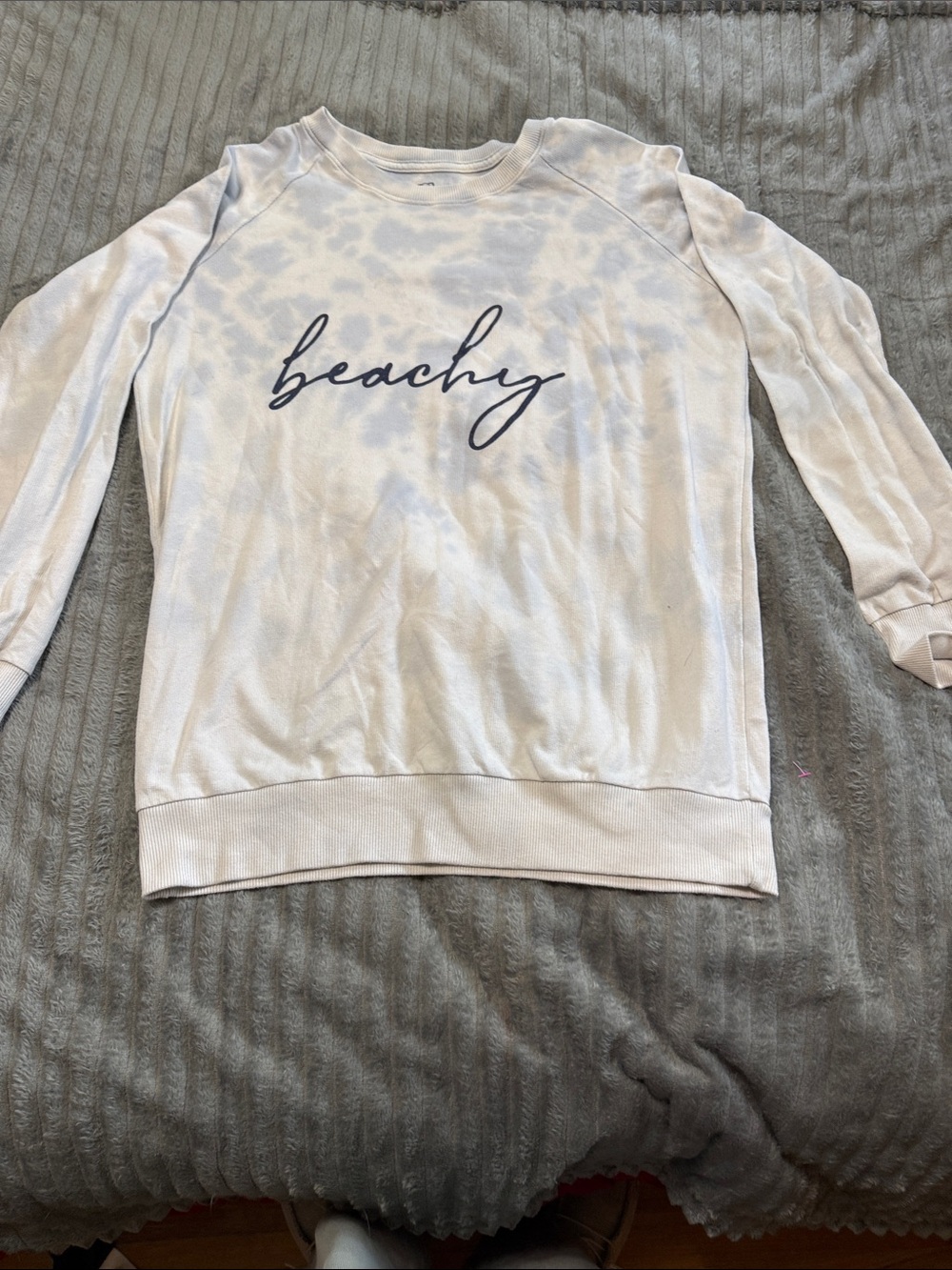Tie-Dye Crewneck Sweatshirt - Light Blue & Cream